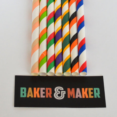 Straws: Triple Striped - School, University, Harry Potter Style! - Packs of 25