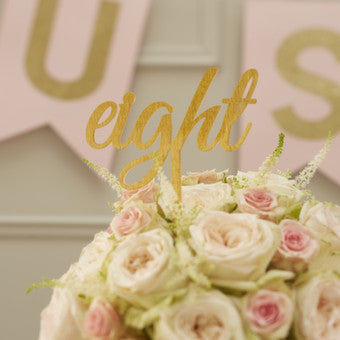 Cake Toppers or Table Numbers: Glitter Gold Acrylic: 1 to 12 - individ ...