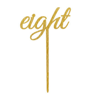 Cake Toppers or Table Numbers: Glitter Gold Acrylic: 1 to 12 - individual numbers or full set