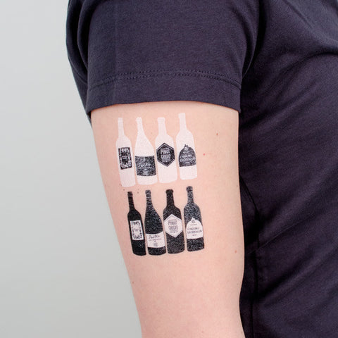 Temporary Tattoos: Wine Bottles