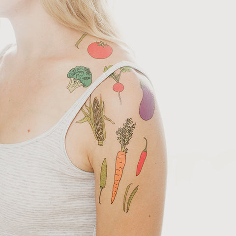 Temporary Tattoos: Vegetables!