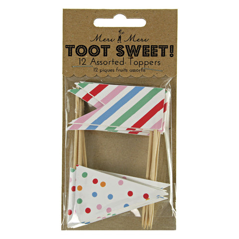 Cake Flags/Toppers: Toot Sweet Spots & Stripes