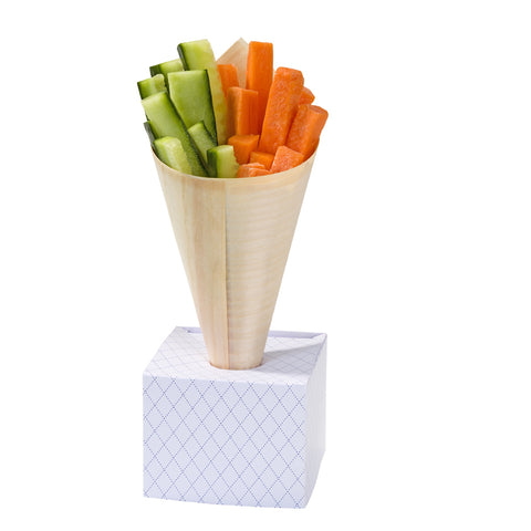 Wooden Food Cones with Stands: Pack of 8