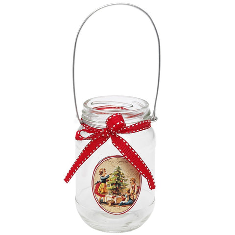 Hanging Jam Jar: Christmas Tea Light Holder