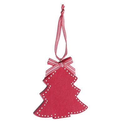 Hanging Decoration: Scandinavian Style Wooden Tree, Star, Stocking or Heart